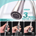 Dual-Sensor Touchless Kitchen Faucet with Pull-Down Activation, Infrared Sensor and 3-Function Sprayer SRTKF1430-BN